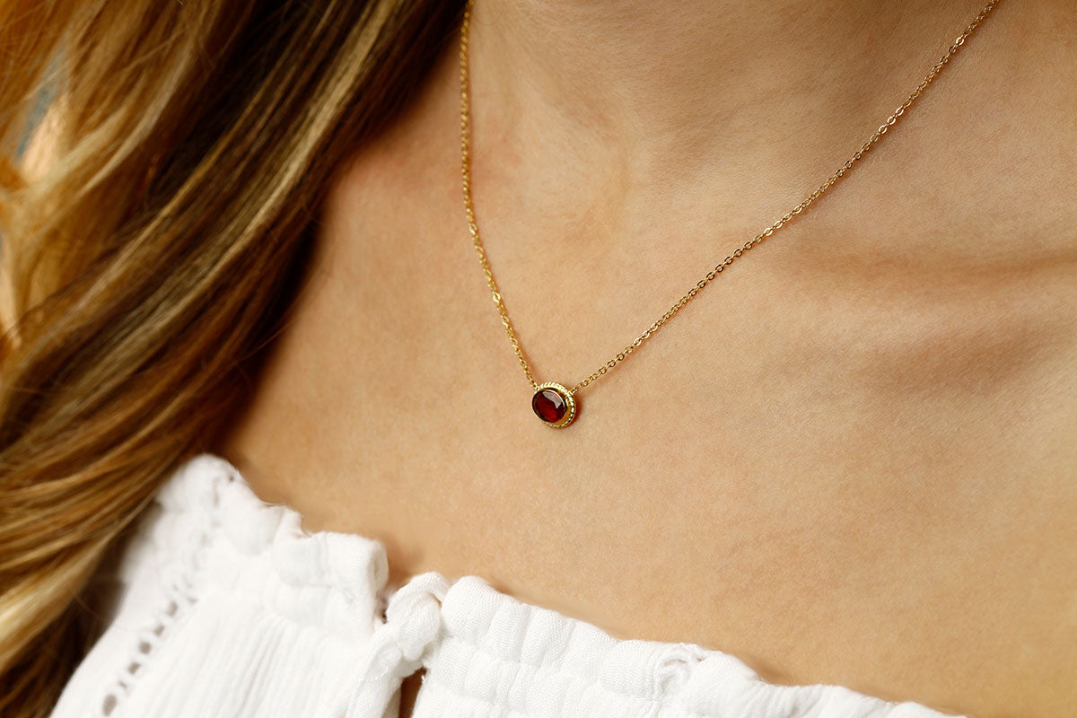 Oval Garnet Pendant