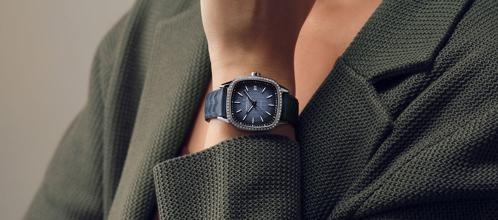 Freelancer Ladies Automatic Blue Dial Leather Watch