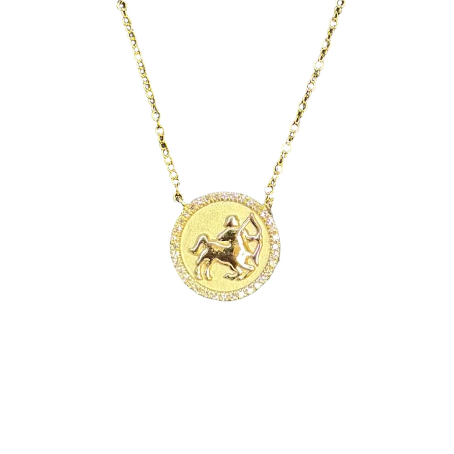Diamond Sagittarius Medallion Necklace