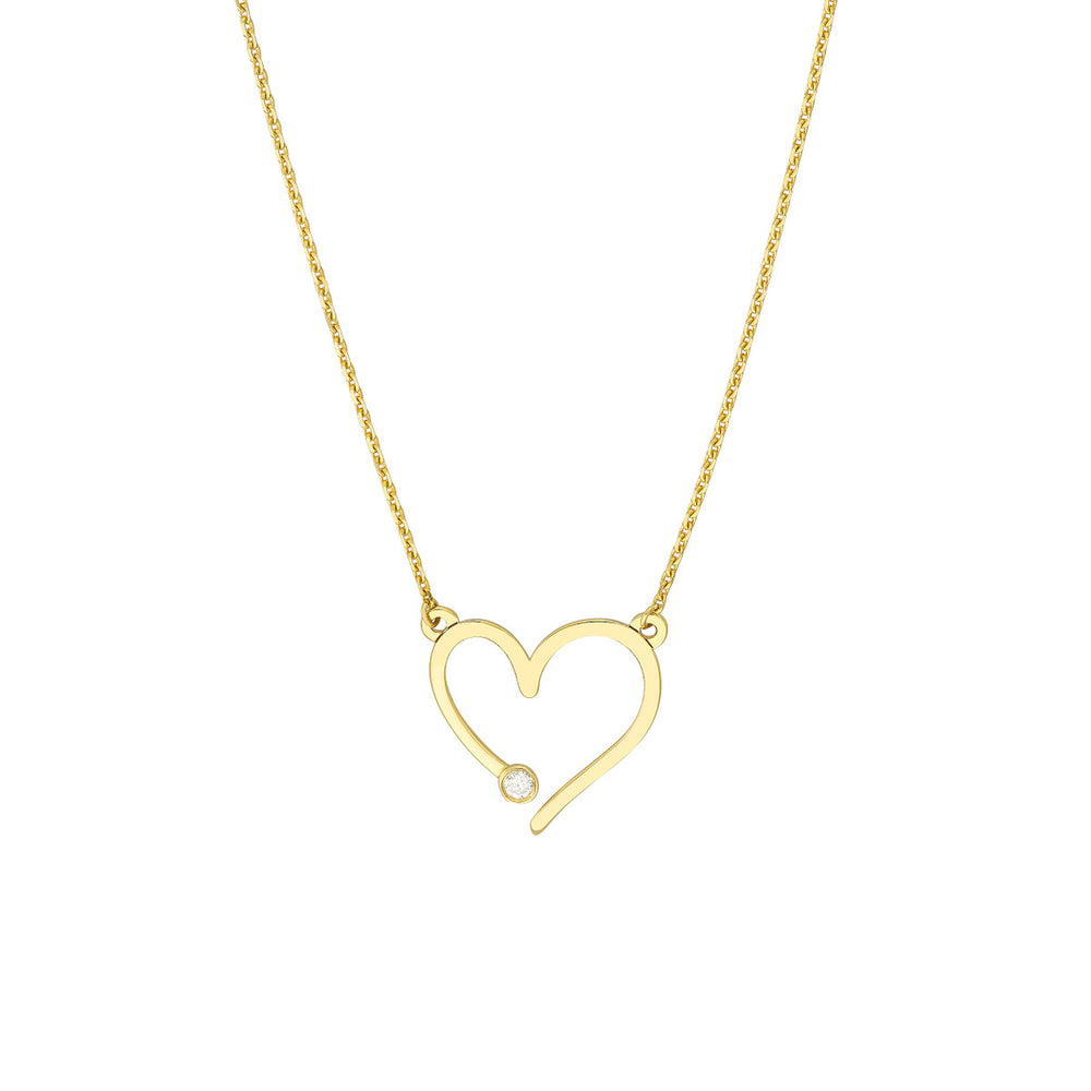 Open Heart Diamond Pendant