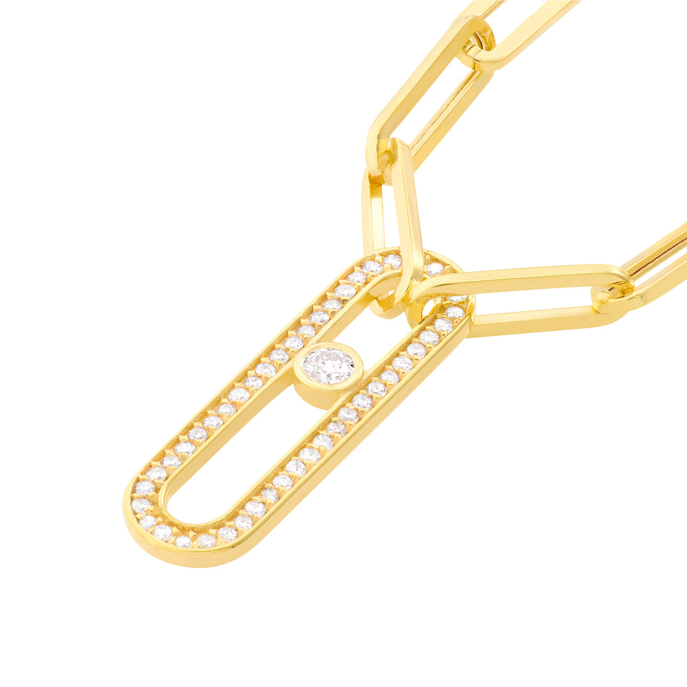 Diamond Accented Paperclip Necklace