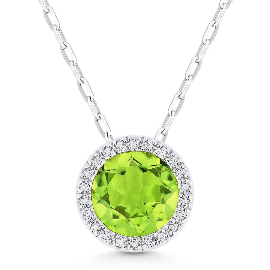 Peridot and Diamond Pendant