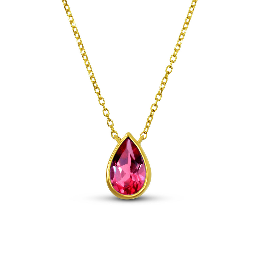 Pear Shape Rhodolite Garnet Necklace