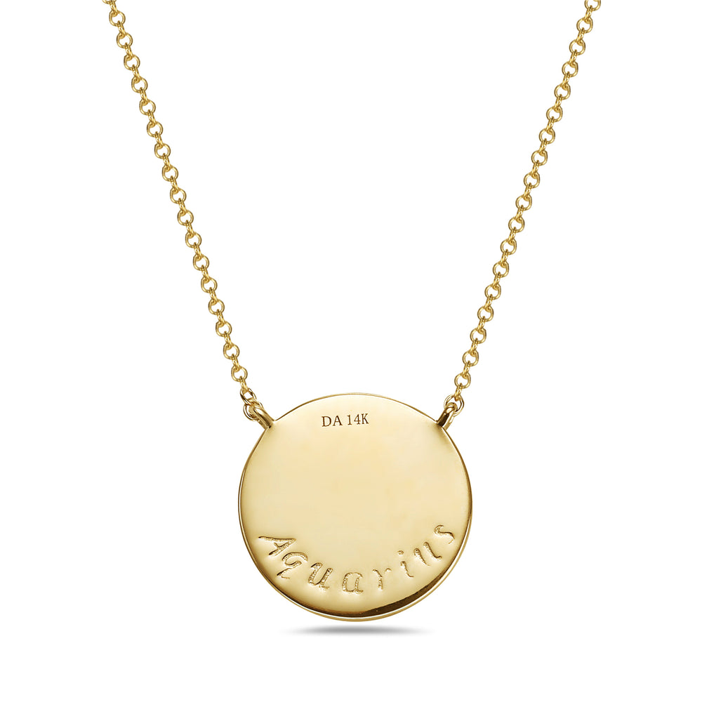 Diamond Aquarius Medallion Necklace