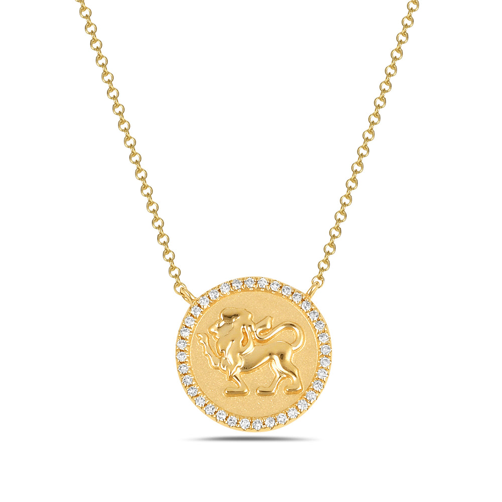 Diamond Leo Medallion Necklace
