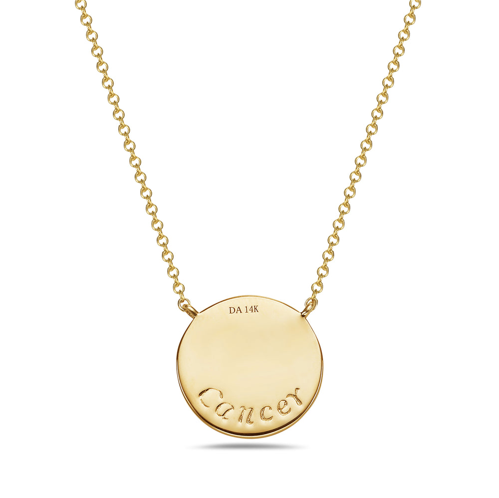 Diamond Cancer Medallion Necklace