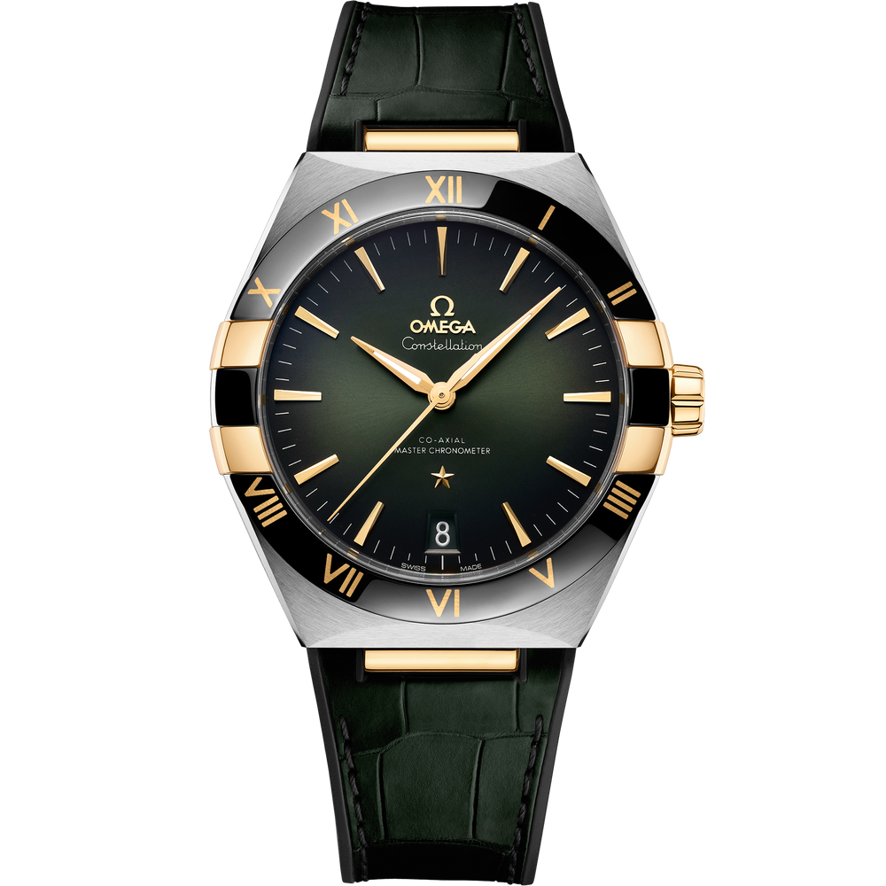 Omega Constellation 41 mm steel - yellow gold on leather strap