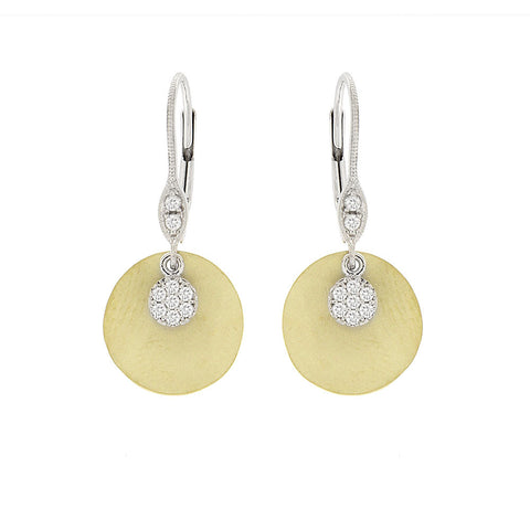 Diamond Disc Dangle Earrings