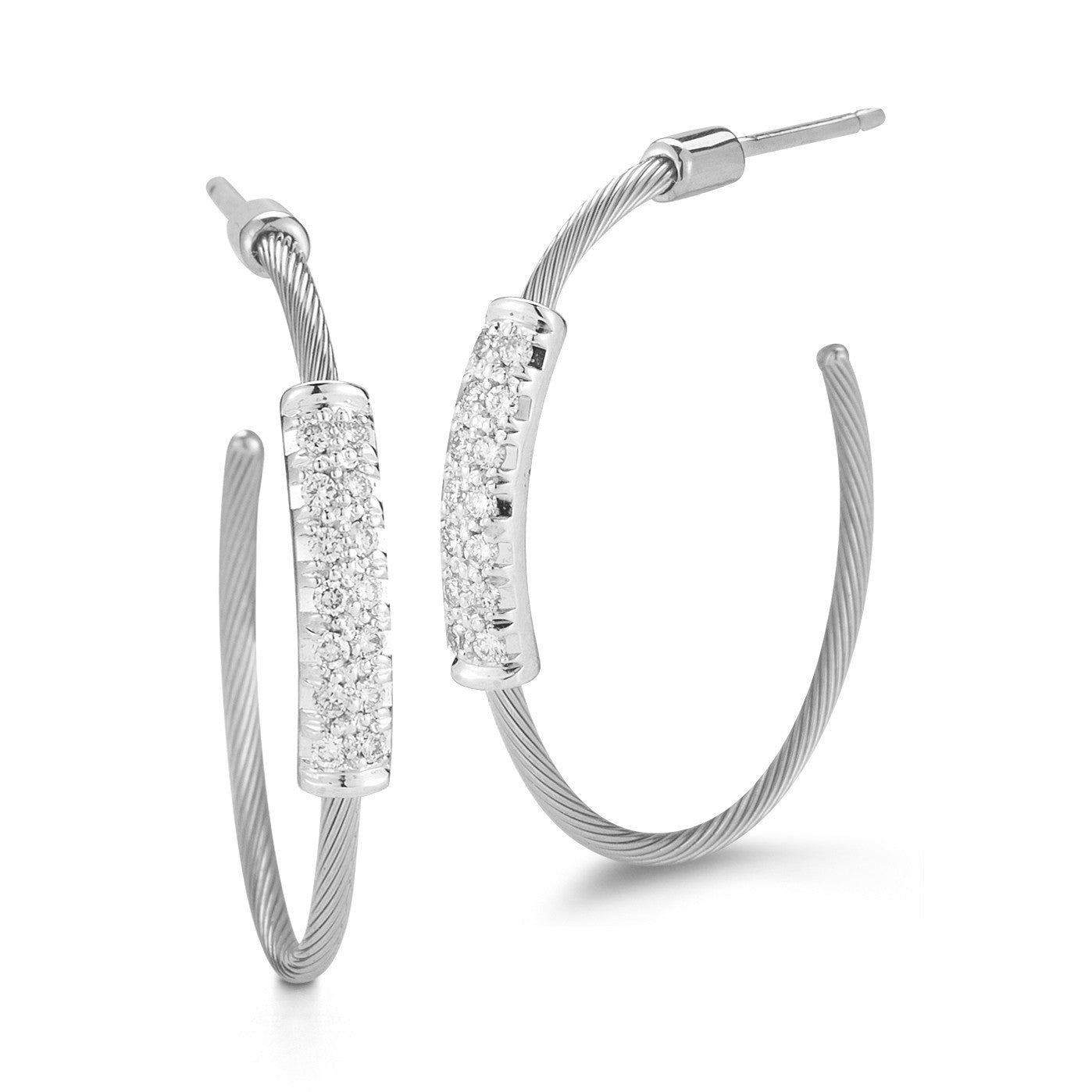 I. Reiss Diamond Hoop Earrings