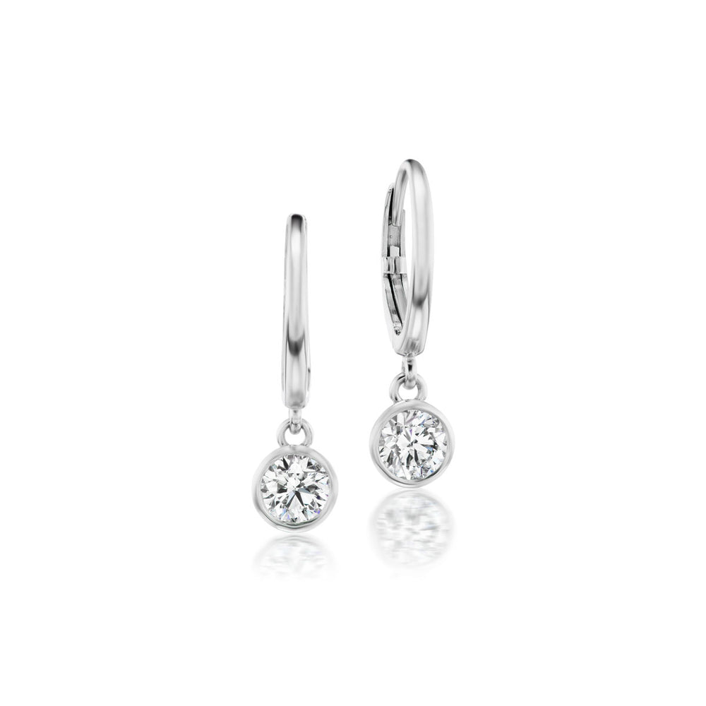 Barmakian Bezel Set Diamond Dangle Earrings