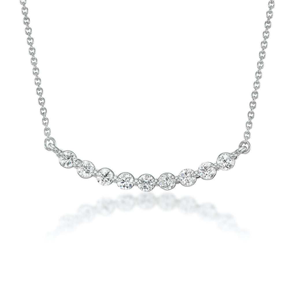 Curved Diamond Bar Necklace