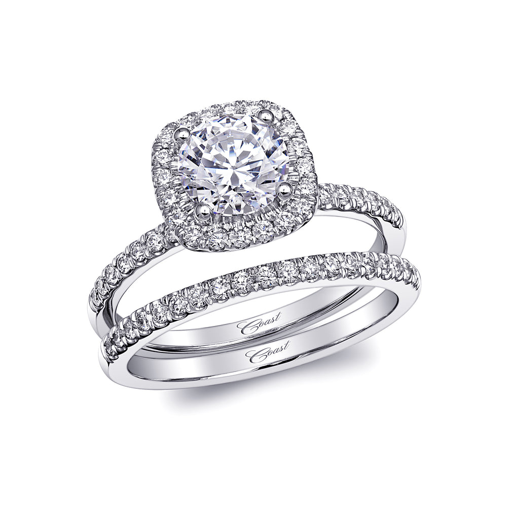 Coast Cushion Shape Halo Diamond Engagement Ring
