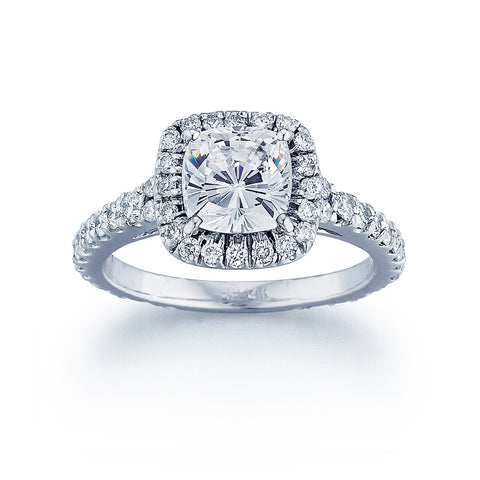 Barmakian Diamond Halo Engagement Ring