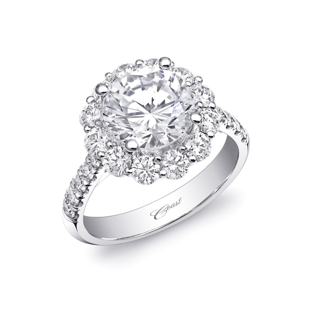 Coast Diamond Round Halo Engagement Ring