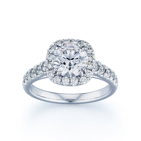 Barmakian Diamond Halo Engagement Ring