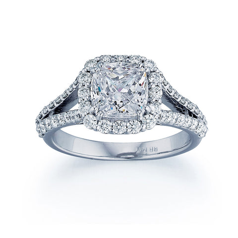 Barmakian Diamond Halo Engagement Ring