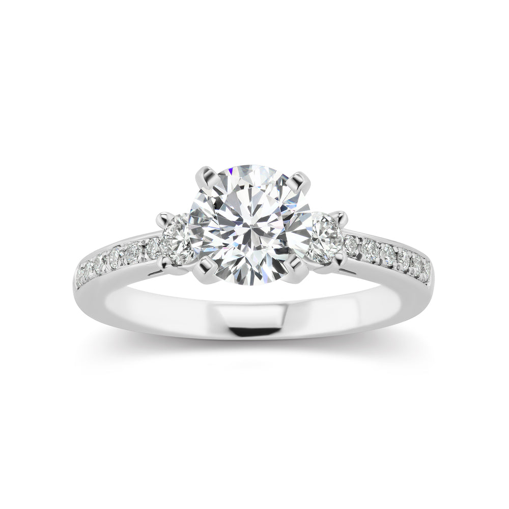 Barmakian Three-Stone Diamond Engagement Ring