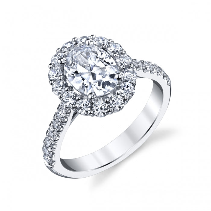 Barmakian Coast Diamond Oval Halo Engagement Ring