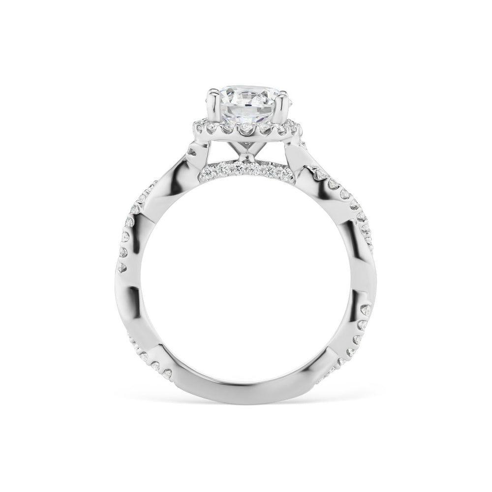 Barmakian Diamond Halo Engagement Ring with Braided Band