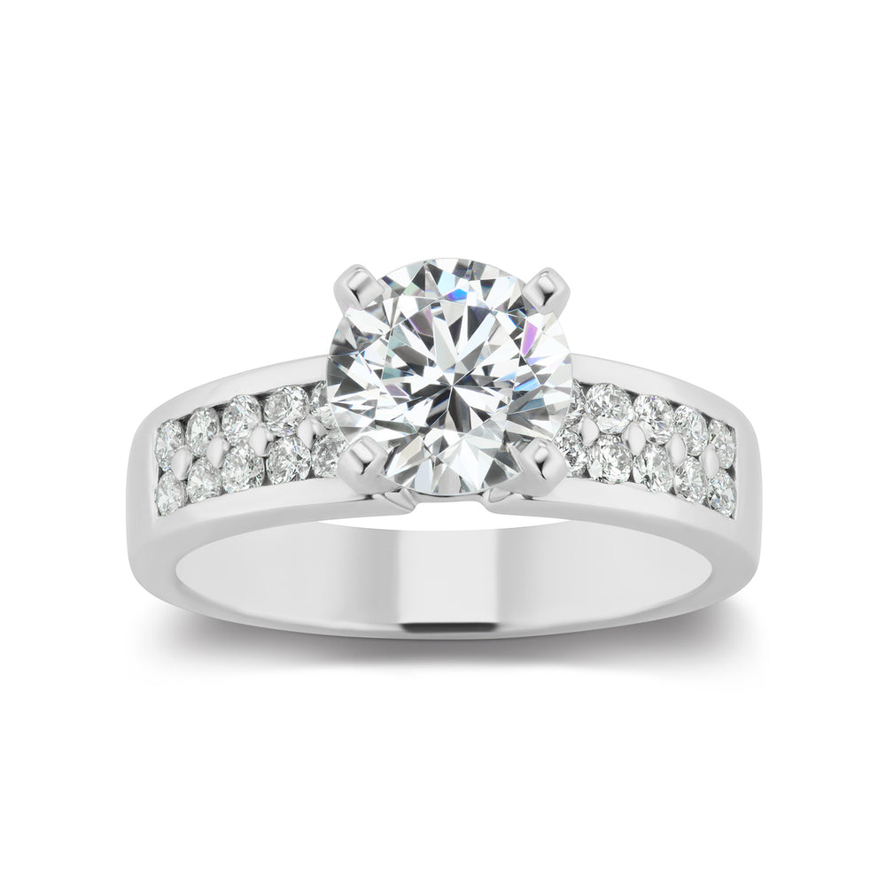 Barmakian Two Row Diamond Engagement Ring