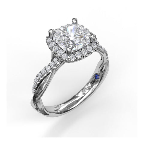 Fana Cushion Diamond Halo Engagement Ring