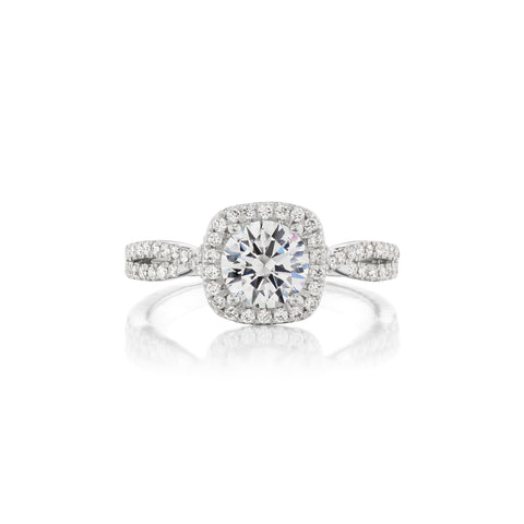 Barmakian Diamond Halo Engagement Ring