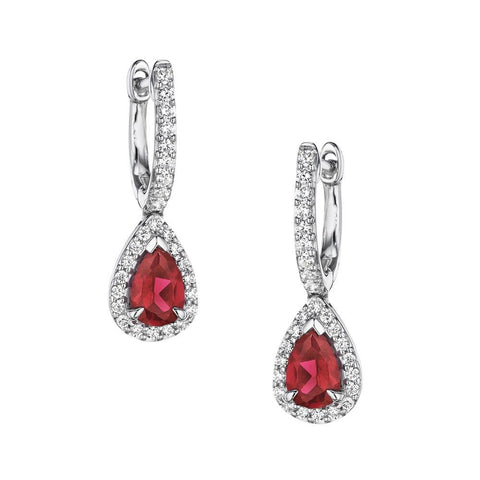 Fana Ruby and Diamond Drop Earrings