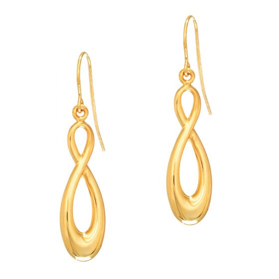 Yellow Gold Infinity Dangle Earrings