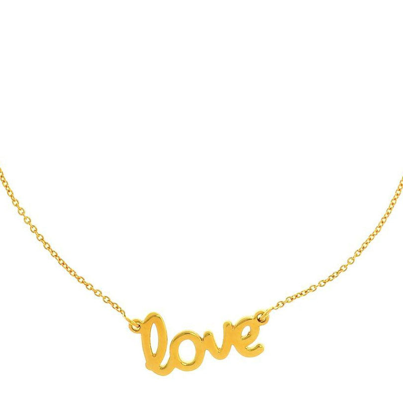 Yellow Gold "love" Necklace