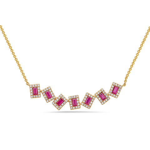 Dilamani Ruby and Diamond Pivoting Necklace