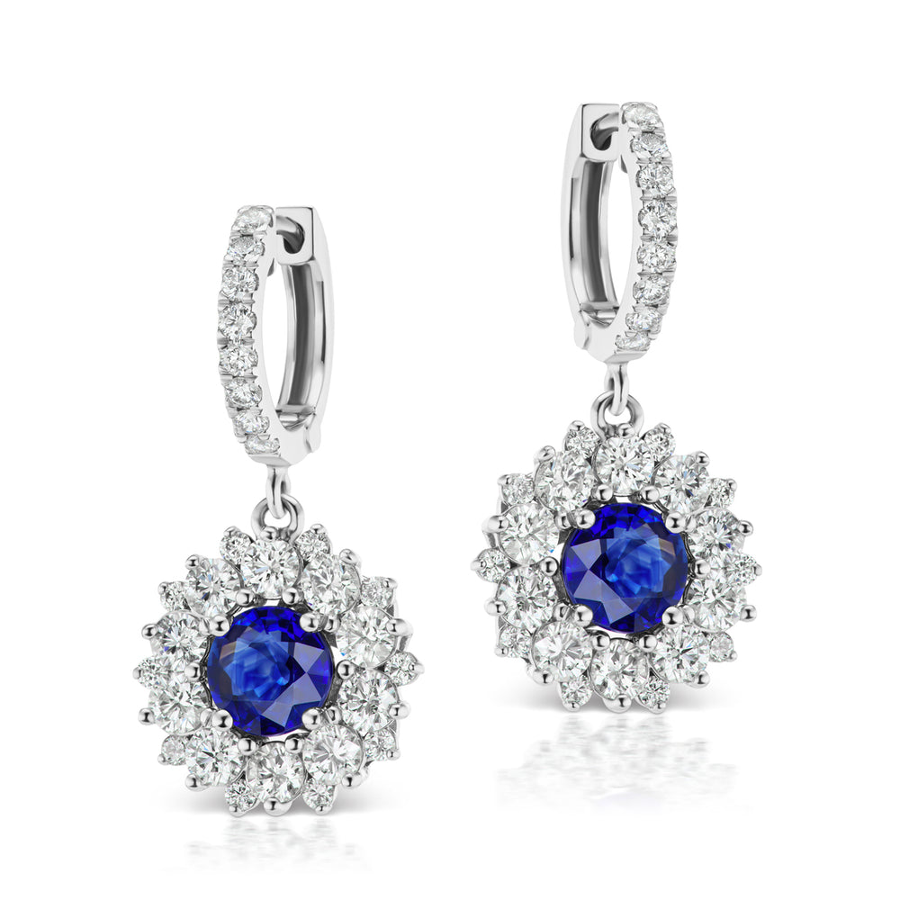 Barmakian Sapphire and Diamond Drop Earrings