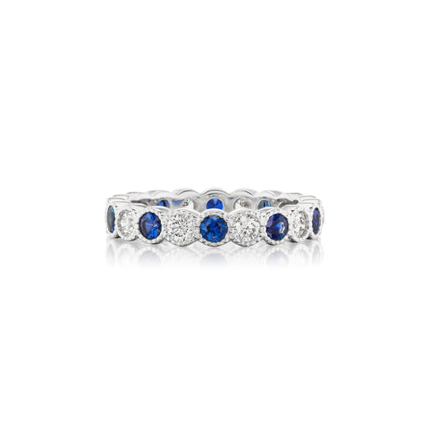 Barmakian Sapphire and Diamond Eternity Band