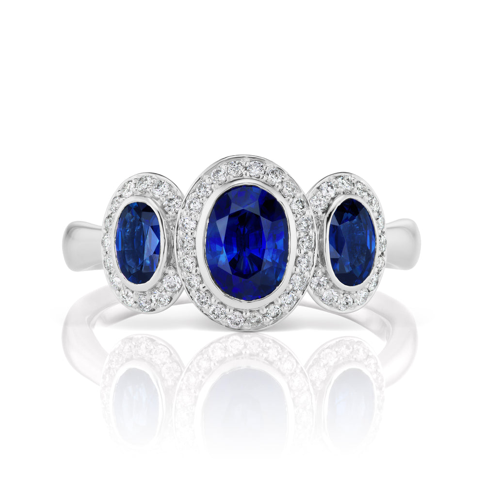 Barmakian Oval Sapphire and Diamond Ring