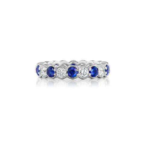 Barmakian Sapphire and Diamond Eternity Band