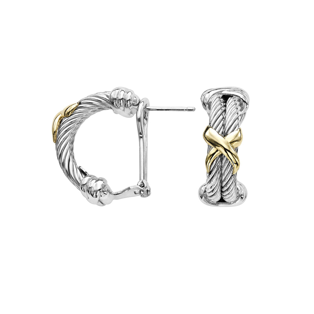 Phillip Gavriel Silver Cable "X" Earrings