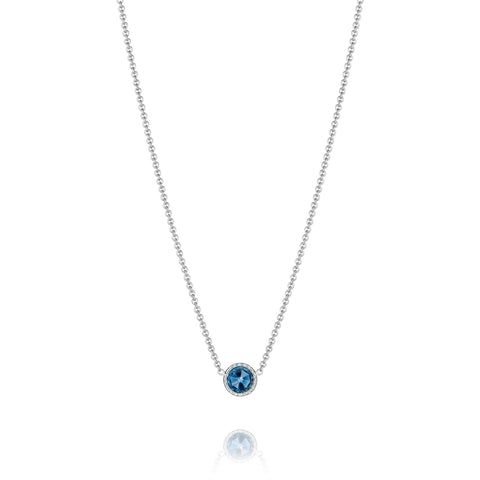 Tacori Petite Floating Bezel Necklace featuring London Blue Topaz