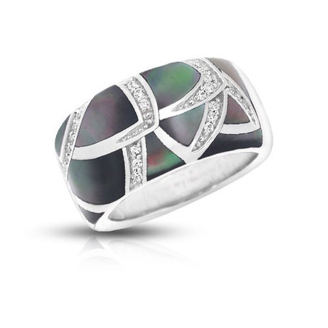 Belle Etoile Sirena Black Mother of Pearl Ring
