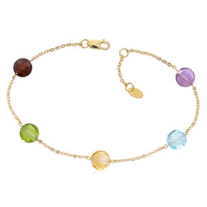 Multi Color Semi-Precious Briolette Bracelet