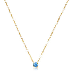 Blue Topaz Solitaire Pendant