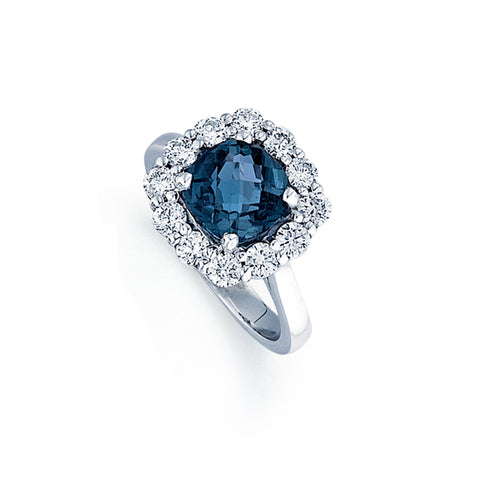 London Blue Topaz and Diamond Ring