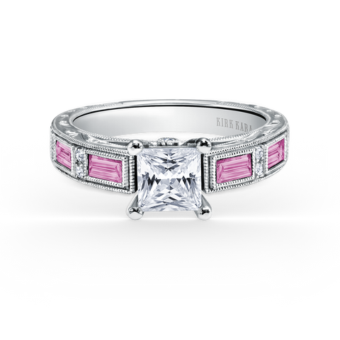 Kirk Kara Pink Sapphire and Diamond Engagement Ring