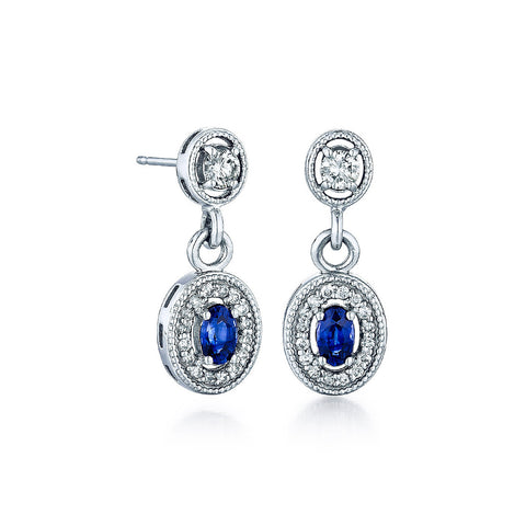 Sapphire and Diamond Earrings