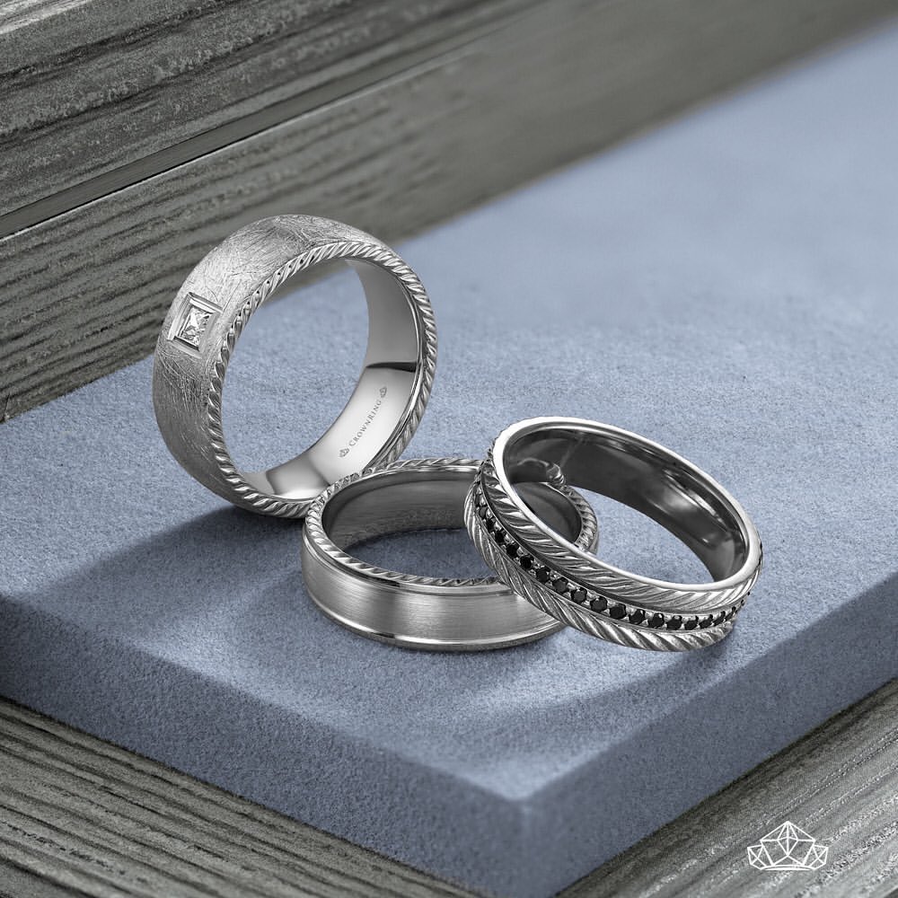 Crown Ring Gentlemen's Platinum Wedding Bands