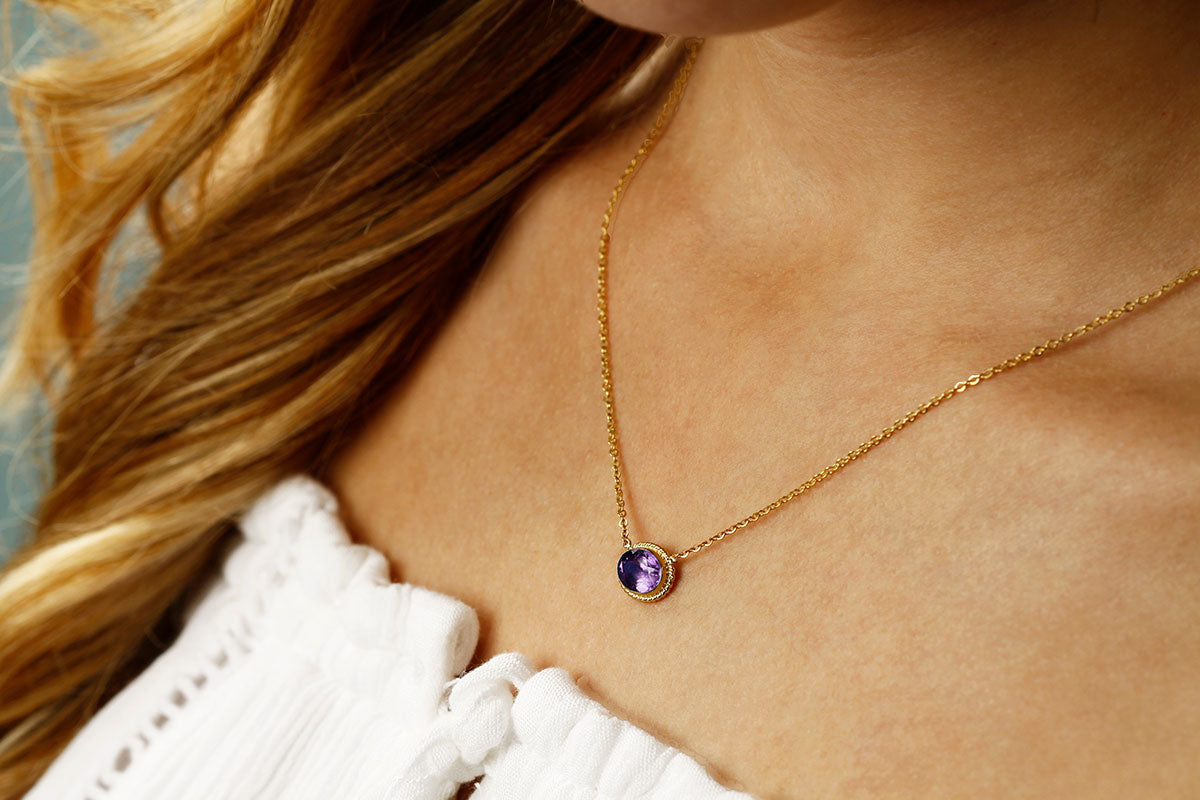 Barmakian Carla Oval Amethyst Pendant - Main Image