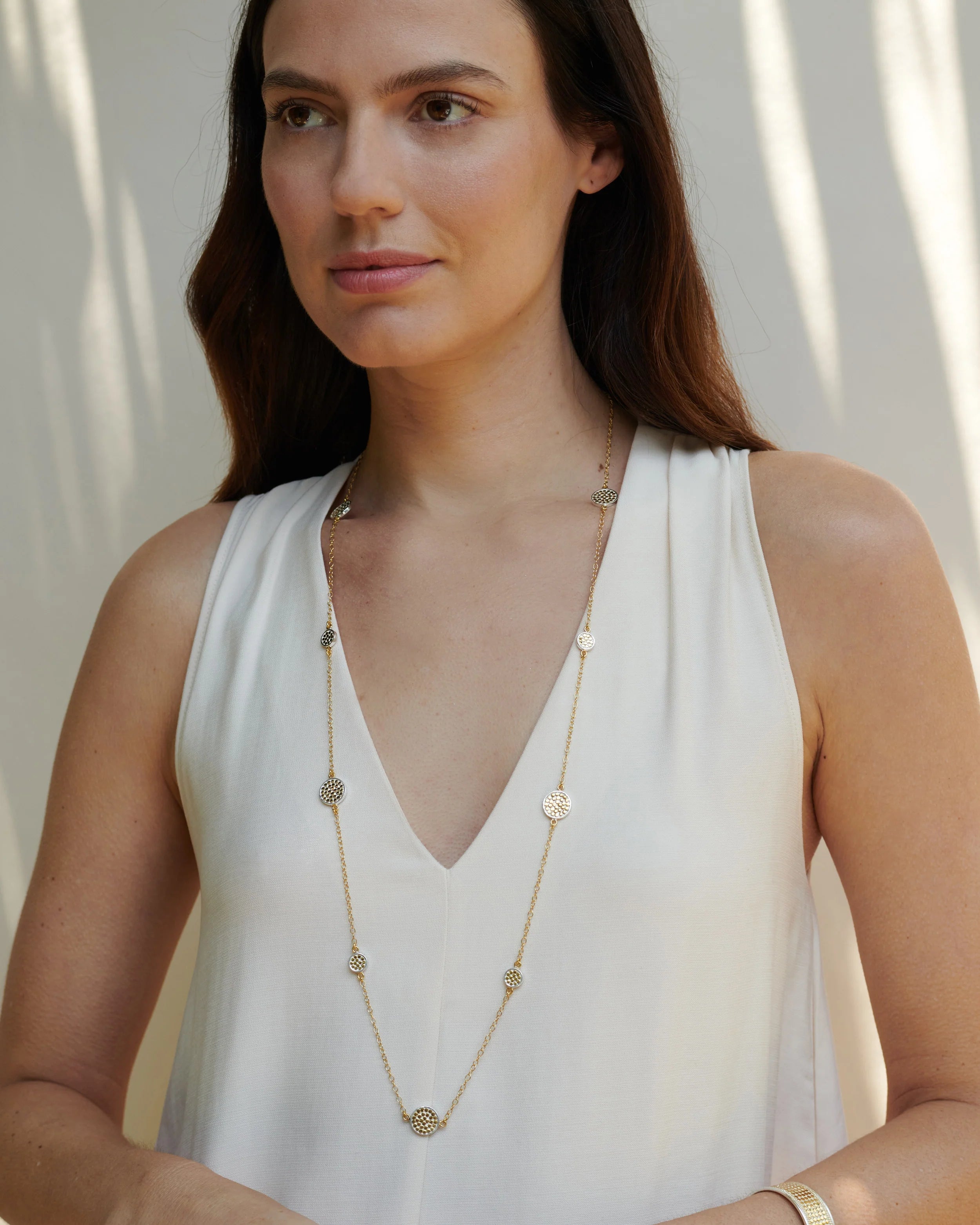 Anna Beck Classic Long Multi-Disc Station Necklace