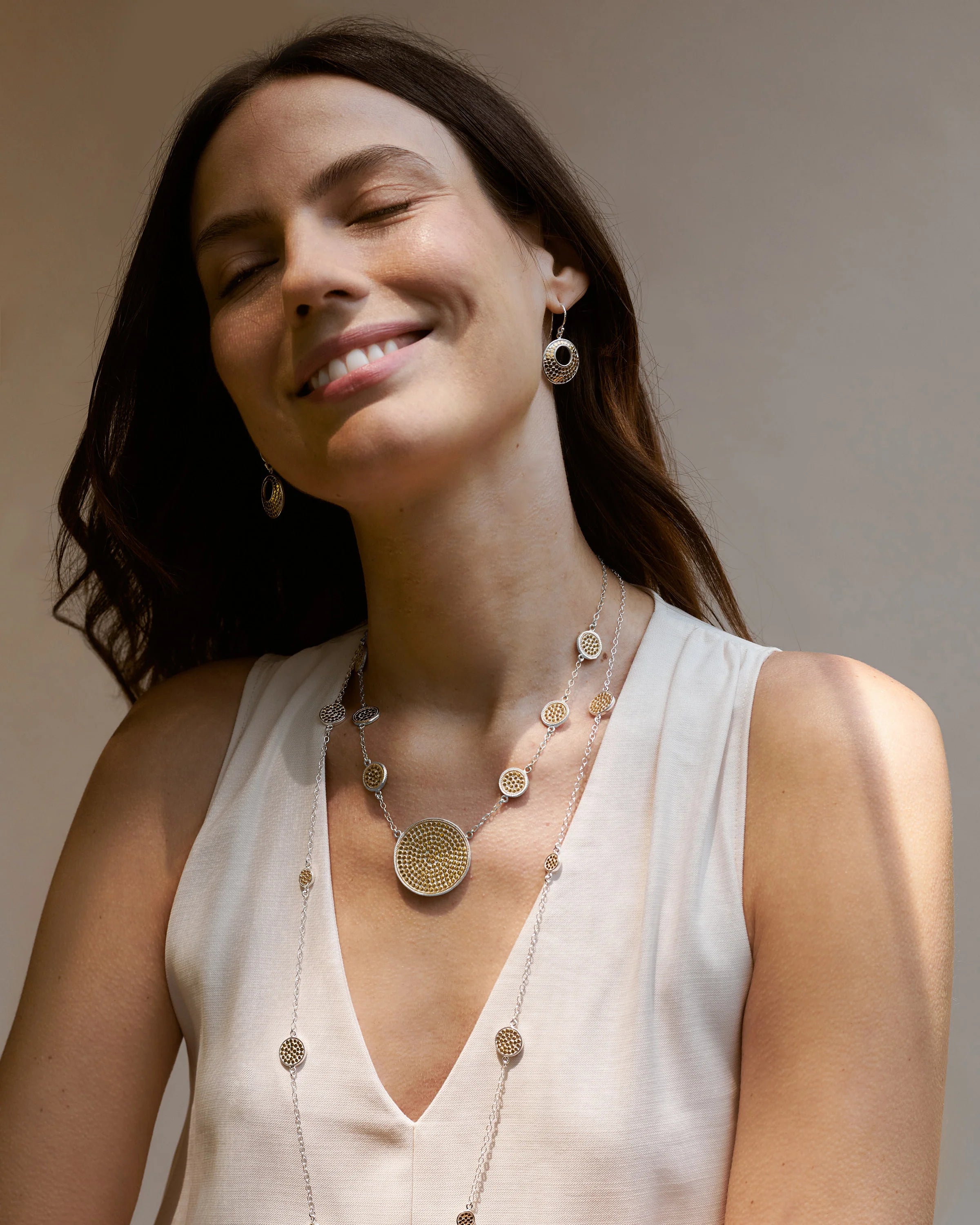 Anna Beck Classic Long Multi-Disc Station Necklace