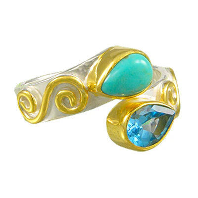 Michou Turquoise Blue Topaz Ring