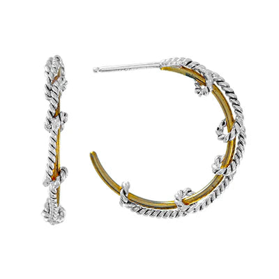 Michou Silver and Gold Vermeil Hoop Earrings