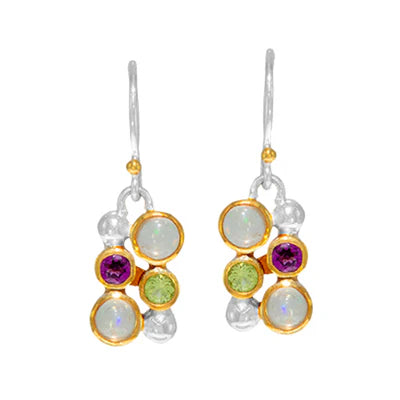 Michou Opal Peridot Garnet Earrings