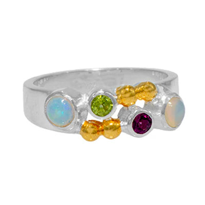 Michou Opal Peridot Garnet Ring